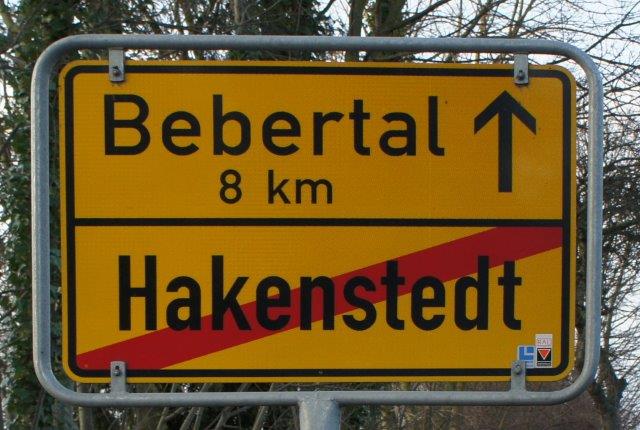 Ortsausgangschild Hakenstedt